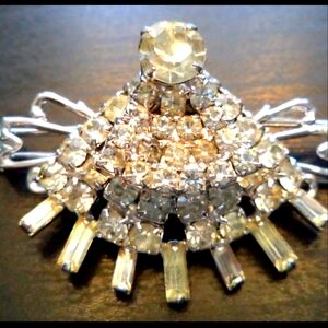 STUNNING VINTAGE ESTATE HIGH END RHINESTONE 2 1/4" BARRETTE HAIR CLIP